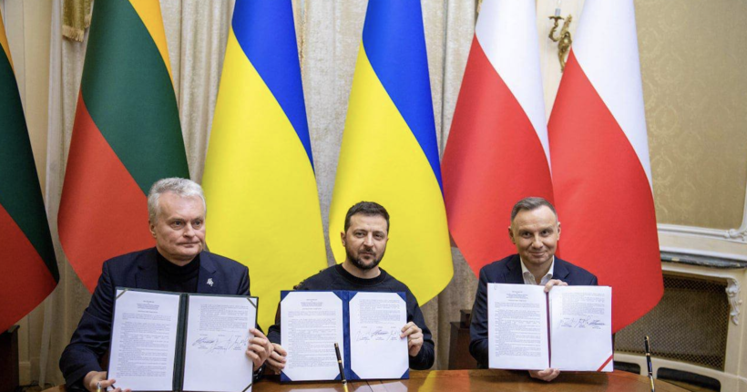 Підписали декларацію президентів Люблінського трикутника: до Зеленського у Львів приїхали Дуда і Науседа