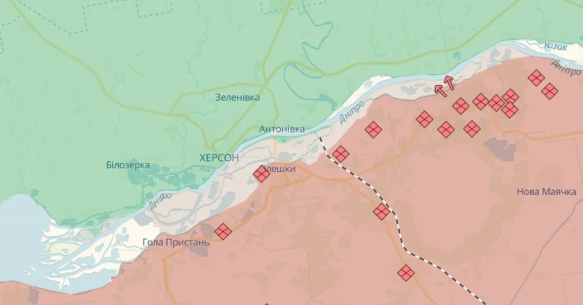 Окупанти намагаються закріпитися на островах поблизу Херсона, зібрали 300 катерів на лівобережжі