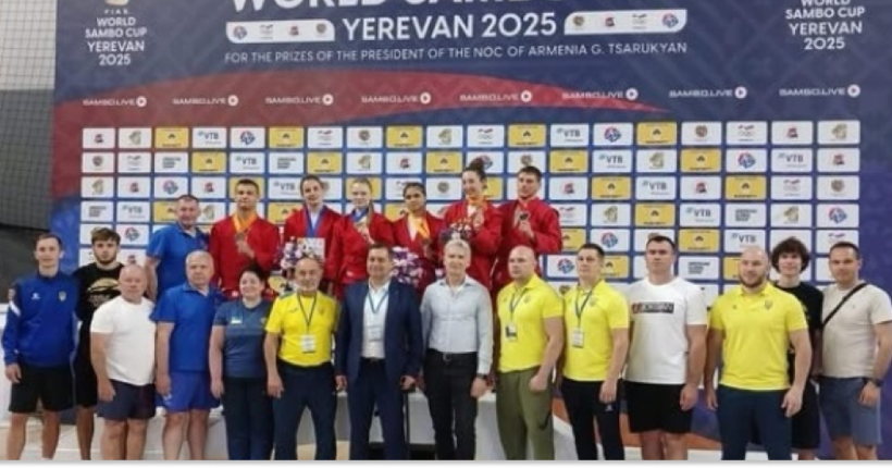 Збірна України з боротьби самбо здобула друге місце на Кубку світу в Єревані