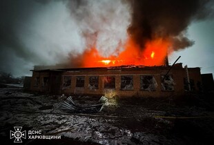 Росіяни за допомогою БпЛА вдарили по Харківщині: ДСНС показала кадри пожежі (фото)