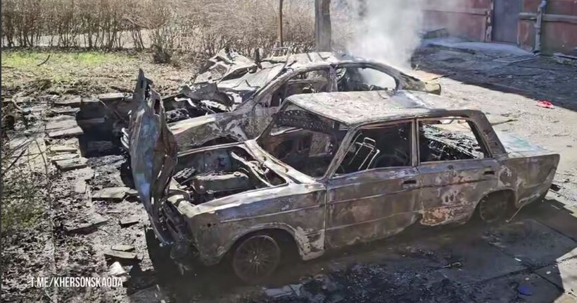 Російський дрон атакував середмістя Херсона: три людини постраждали
