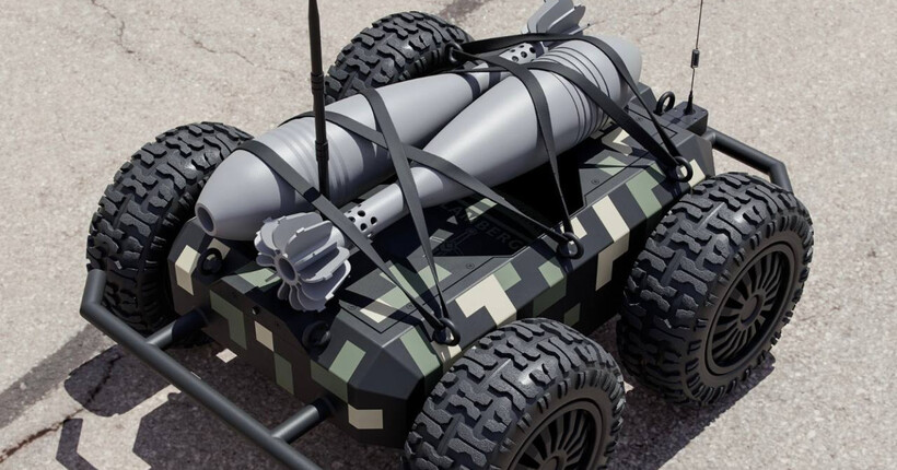 В Мінцифри показали, як наземний робот-камікадзе Ratel S нищить логістику росіян