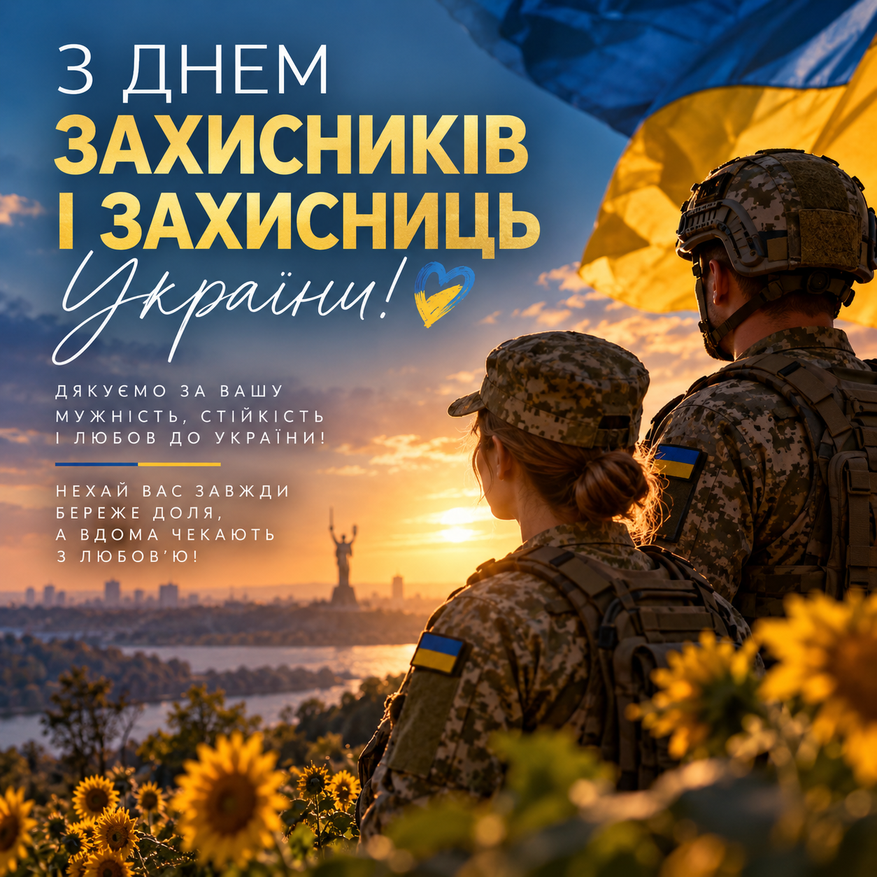 Привітання з Днем захисників і захисниць - картинка