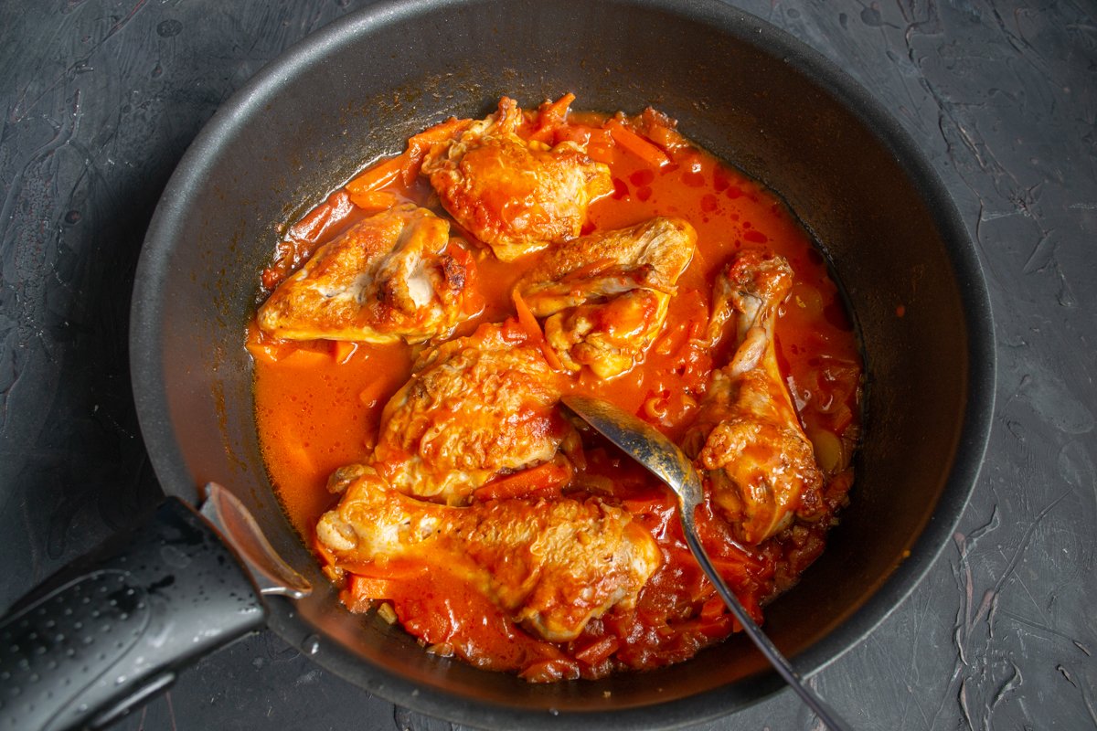 чахохбілі з курки у сковороді рецепт