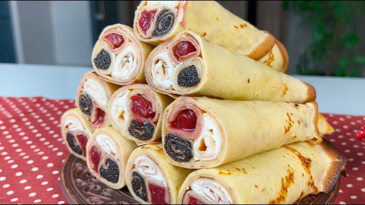 Млинці з потрійною начинкою рецепт